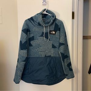 North face fleece, cowl-neck with windproof bottom. Size large
